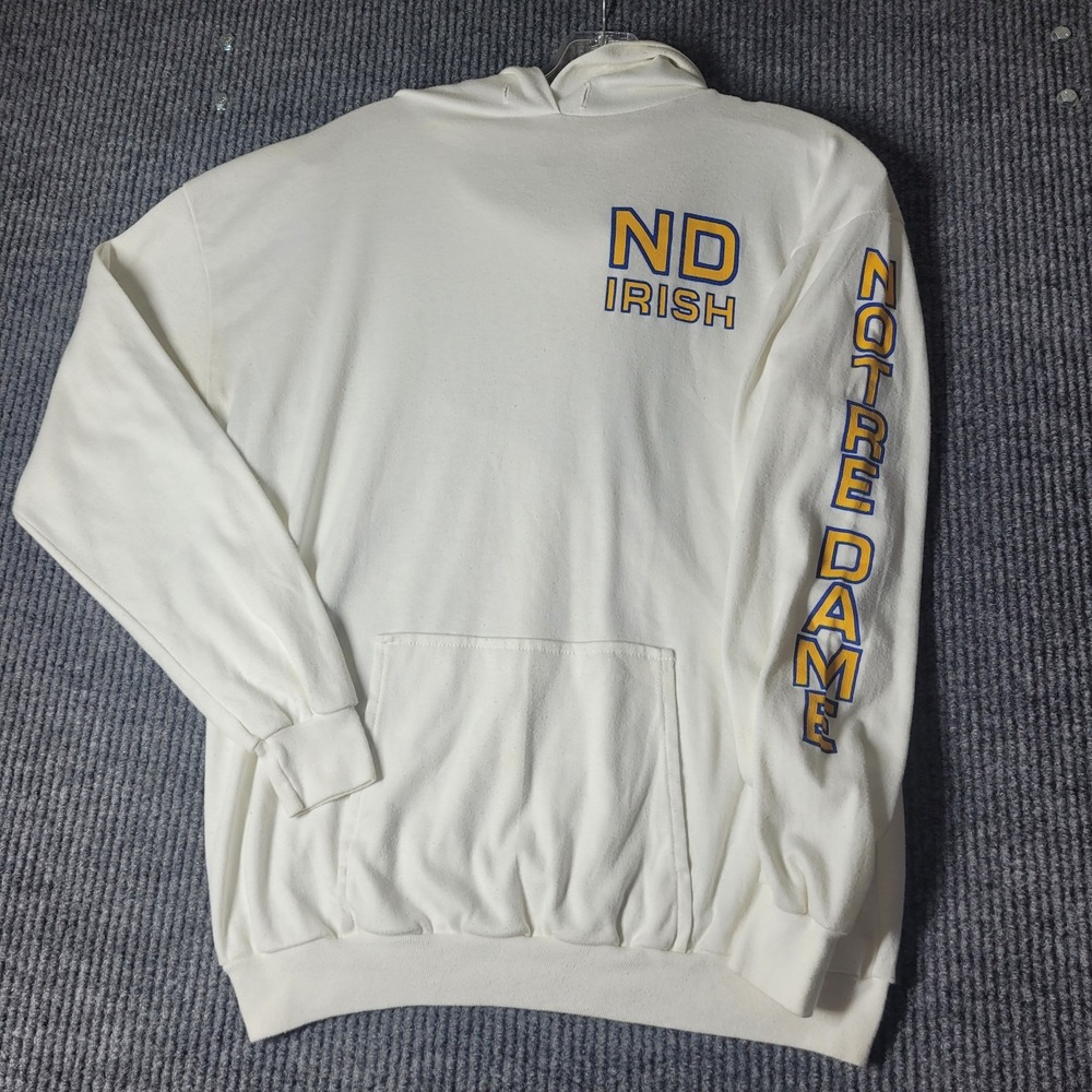 VINTAGE ARTEX NOTRE DAME LIGHTWEIGHT HOODIE WOMEN'S SZ L USA MADE SINGLE STITCH‎